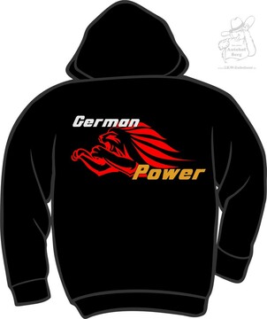Sweat Jacke mit Kapuze "L�we + Power" (33.65)