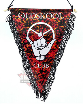 Wimpel Old Skool Club Pl�sch rot