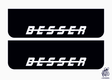 Schmutzf�nger (Paar) 60x18cm "BESSER" schwarz/wei�