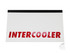 Wei�er Schmutzf�nger mit schwarzer Befestigungsschiene und roter Aufschrift "INTERCOOLER".