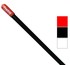 Schwarzer Firestik Antennenstick mit roter Kappe. Farbmuster f�r Rot, Schwarz, Wei�.