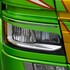 Gr�ner Angel Eyes / B�ser Blick Aufsatz aus Kunststoff f�r Scania LKW Scheinwerfer mit Blinker-Ausschnitt.