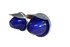 Doppelpack Retro Innenlampen mit blauem Glas, Chromgeh�use und Schirm.
