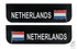 Schmutzf�nger (Paar) 60x18cm "Netherlands" Schriftzug + Flagge