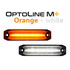 Ledson OptoLine M+ DUAL Positionslichter mit Rauchglas, eines orange und eines wei� leuchtend. Schriftzug: OptoLine M+ Orange + white.