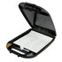 Offener schwarzer Trucker Organizer aus schlagfestem Kunststoff mit Notizblock, Stift und B�roklammern. Mit Tragegriff.