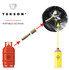 Tekson Portable Gas Stove: Anschluss an Gasflasche oder Gaskartusche. Diagramm.