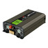 Dunkelgrauer Power Inverter 1500 aus Aluminium mit K�hlrippen, zwei L�ftern und Anschl�ssen.